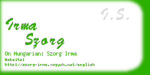 irma szorg business card